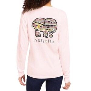 (NWT) Ivory Ella Heritage Summit Long Sleeve T-Shirt in Rosewater, Small